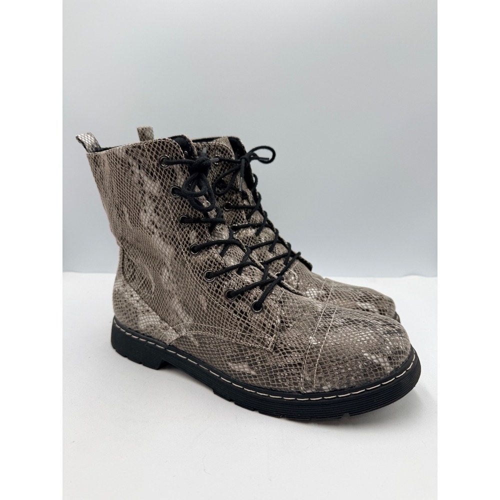 Arizona Jean Company Combat Boots Women's Size 9 Grey Snakeskin‎ Print